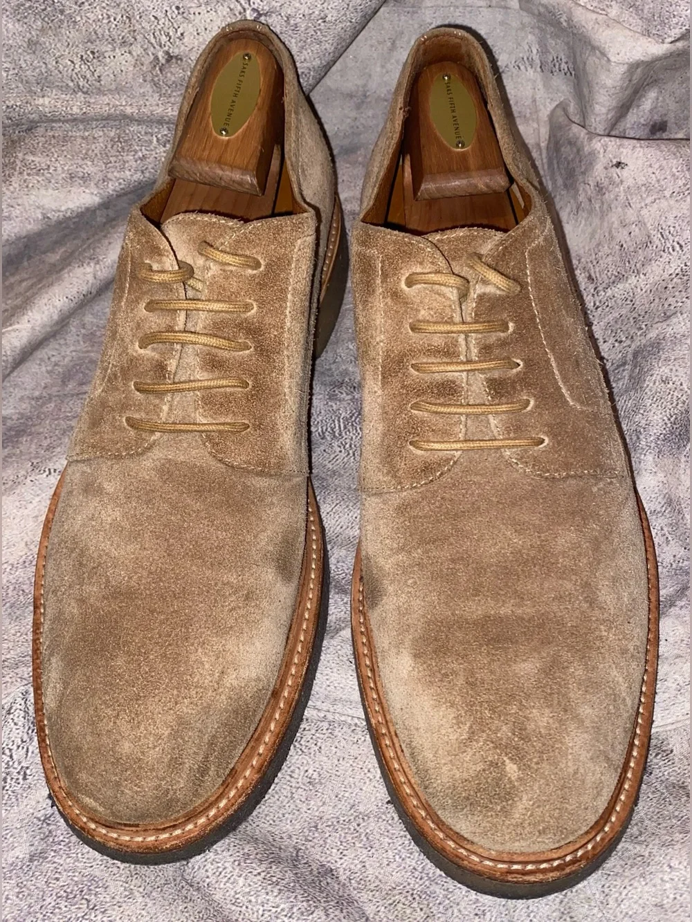 Frye Paul Crepe Sole Suede Plain Toe Oxford Derby Lace Up Casual Dress Shoe 11.5